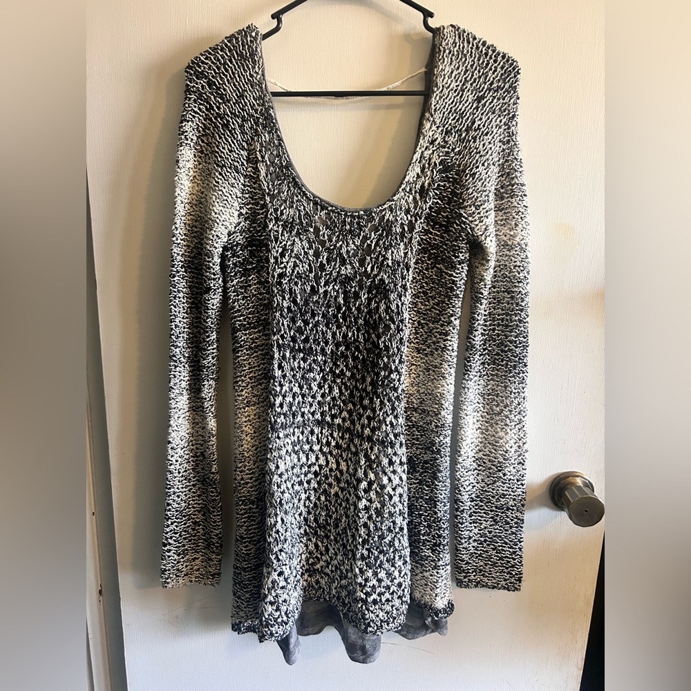 Free People Monochrome Knit Sweater Dress
